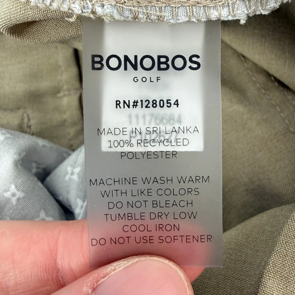 Bonobos Golf Performance Link 5 Pocket Tapered Pants Khaki Men 36x34 Lightweight